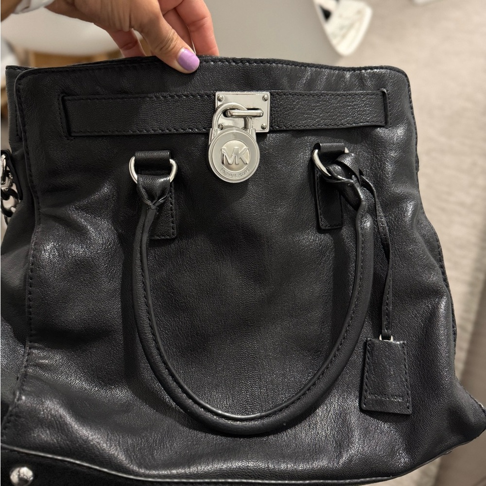 Michael Kors Black Leather Shoulder Bag with wallet